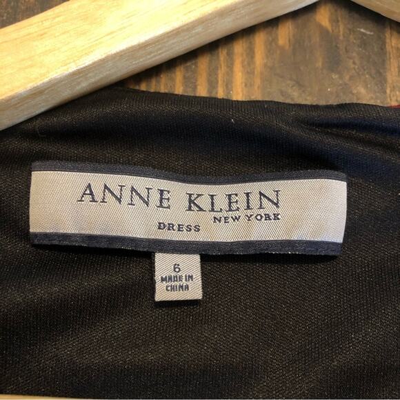 Anne Klein Faux Wrap Stretch V-Neck Midi Cocktail Dress Women’s Size 6 Y2k Sexy - Picture 3 of 7